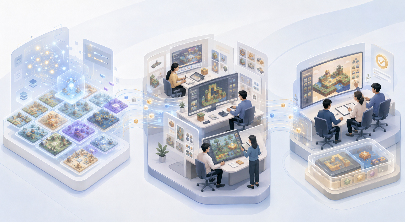 AIGC和工具链承担批量初稿与重复性工作,专业人员负责创意定标精修与终审